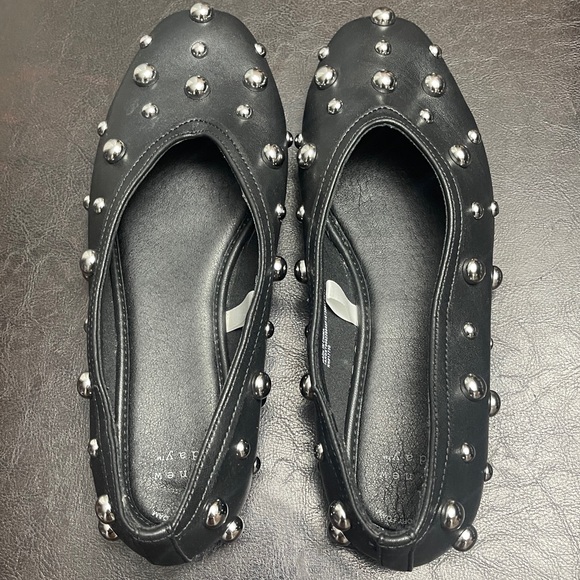 A New Day Shoes Womens Black Studded Ballet Flats Memory Foam 8 - Picture 6 of 7